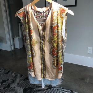 Mixed Media Anthropologie Sleeveless Blouse